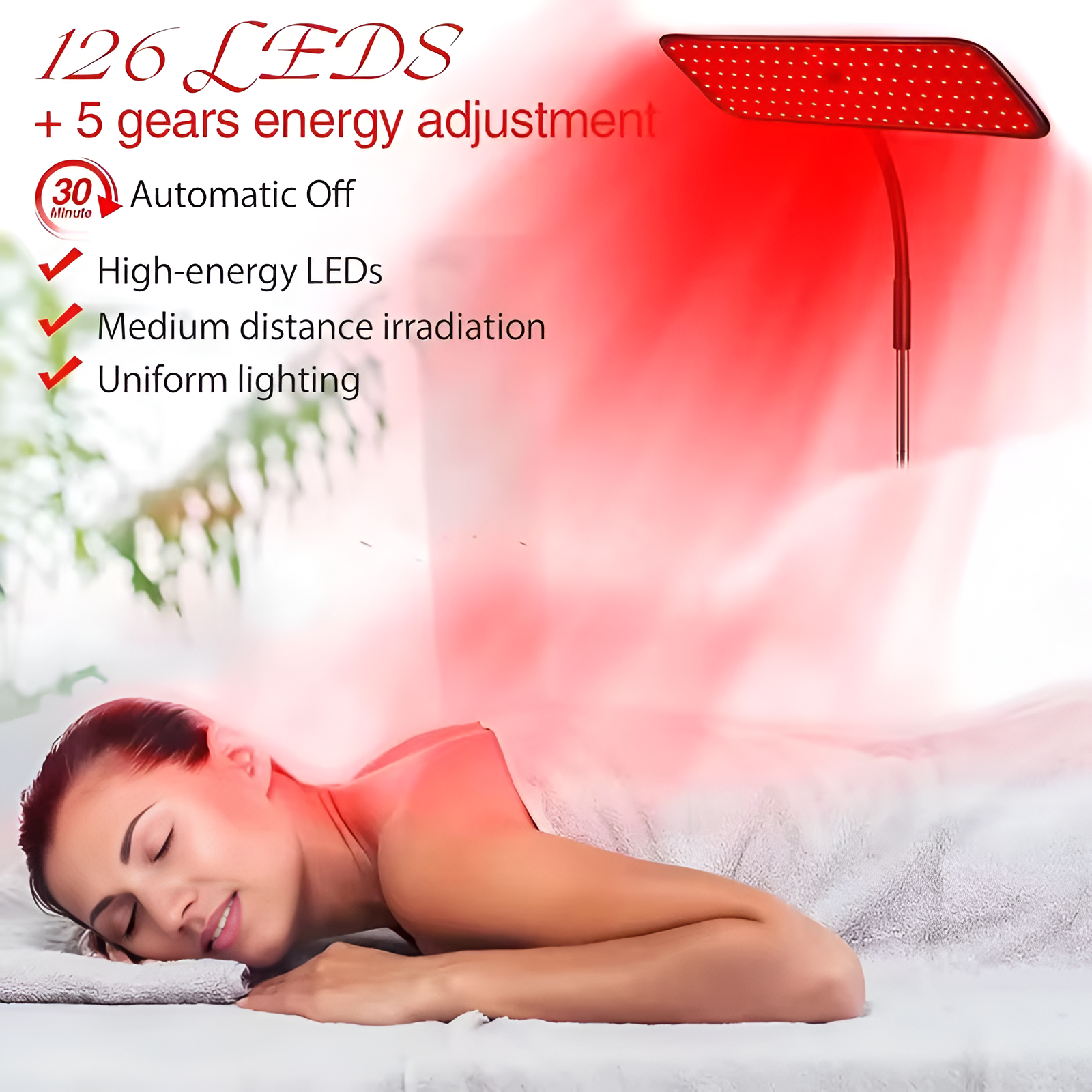 660Nm & 850Nm near Infrared Light Device 25W LED Red Light Therapy Lamp with Stand Facial Skin Care for Relief Muscle Joint Pain
