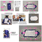 55In Portable Folding Bathtub for Bathroom, Hot Ice Bath Tub for 2 Person , Blue White