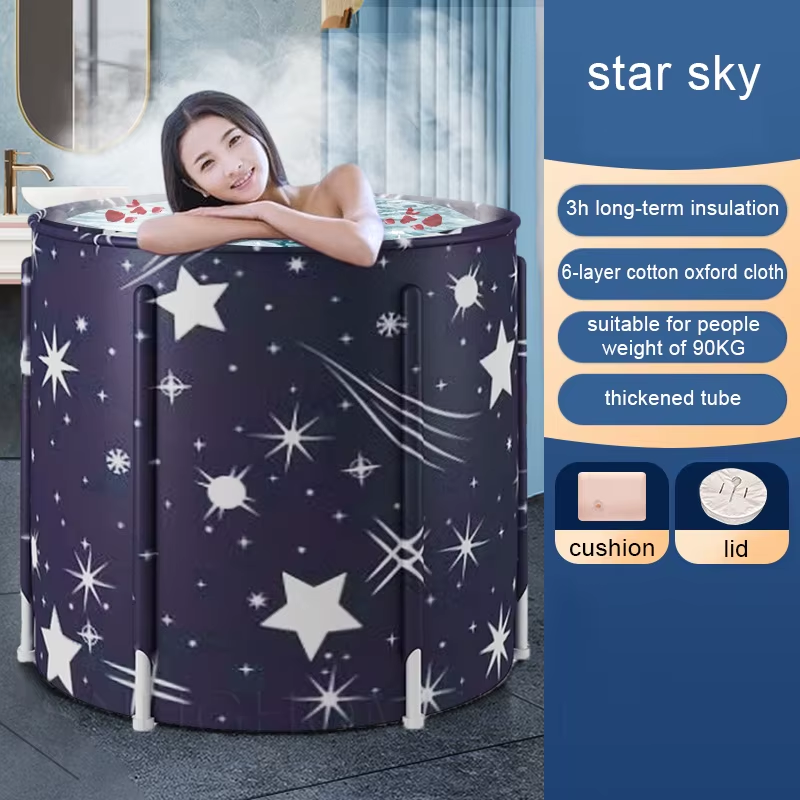 Portable Foldable Bathtub Bucket Large Capacity Bathroom Ice Bath Winter Shower Bathtub Free Installation Adults Baby Swiming