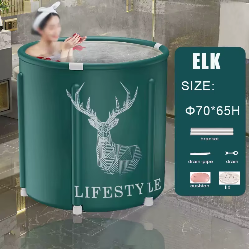 Portable Foldable Bathtub Bucket Large Capacity Bathroom Ice Bath Winter Shower Bathtub Free Installation Adults Baby Swiming