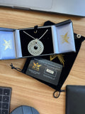 Rainbow Phenakite Pendant with Sterling Silver Chain | 18K Gold Plated Rodin Vortex Coil Necklace | iTorus iZ
