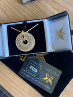 Rainbow Phenakite Pendant with 18K Gold PVD Chain | Rodin Vortex Coil Necklace | iTorus iZ