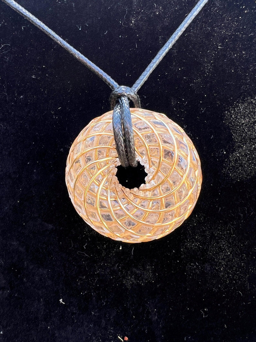 Phenakite 18K Gold iTorus iZ Toroidal Crystal Pendant - Handcrafted Vortex Coil Jewelry